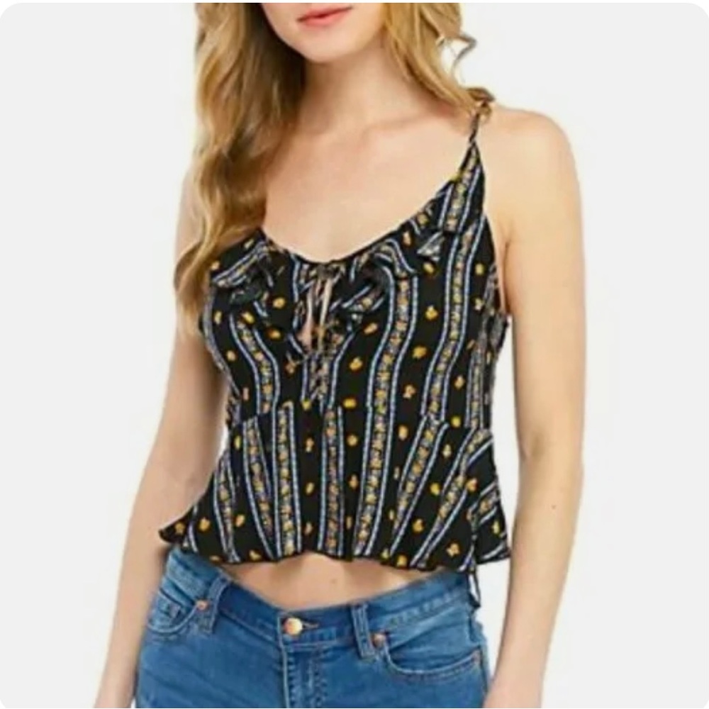 Free People Love to Love Black Floral Cami - Picture 12 of 12